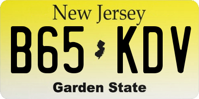 NJ license plate B65KDV