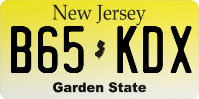NJ license plate B65KDX