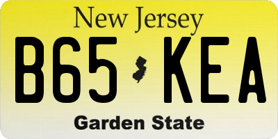 NJ license plate B65KEA