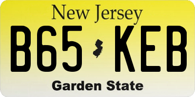 NJ license plate B65KEB