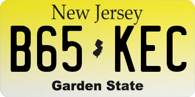 NJ license plate B65KEC