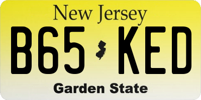 NJ license plate B65KED