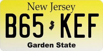 NJ license plate B65KEF