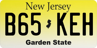 NJ license plate B65KEH