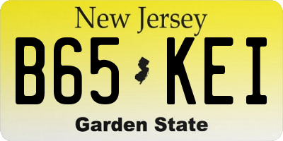 NJ license plate B65KEI