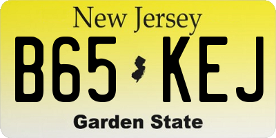 NJ license plate B65KEJ