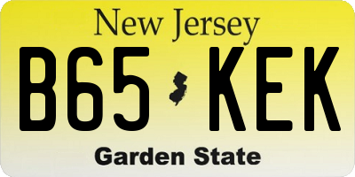 NJ license plate B65KEK