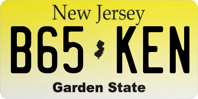 NJ license plate B65KEN