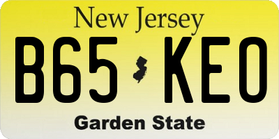 NJ license plate B65KEO