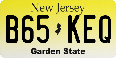 NJ license plate B65KEQ