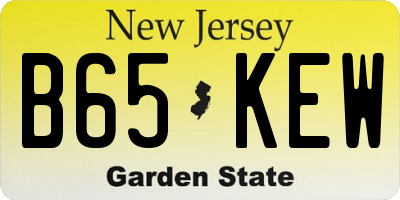 NJ license plate B65KEW