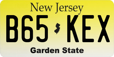NJ license plate B65KEX