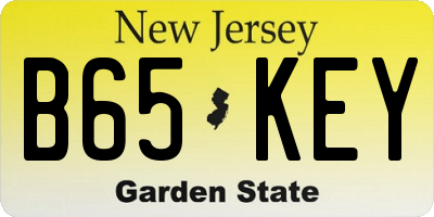 NJ license plate B65KEY