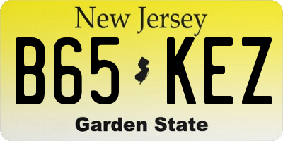 NJ license plate B65KEZ