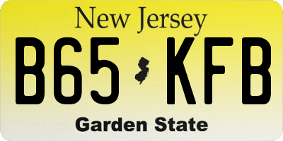 NJ license plate B65KFB