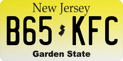 NJ license plate B65KFC