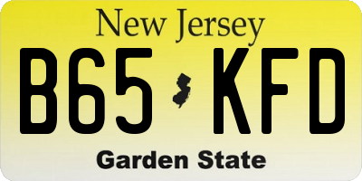 NJ license plate B65KFD