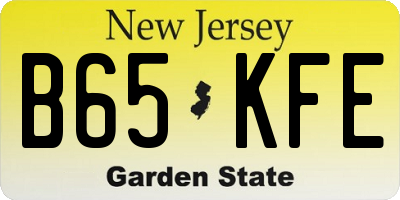 NJ license plate B65KFE