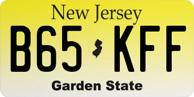 NJ license plate B65KFF