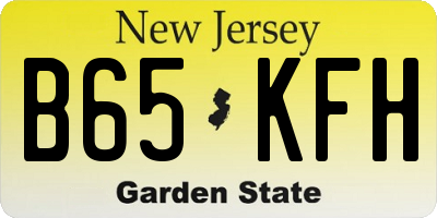 NJ license plate B65KFH