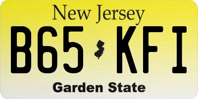 NJ license plate B65KFI