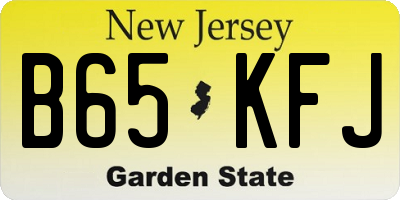 NJ license plate B65KFJ