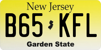NJ license plate B65KFL