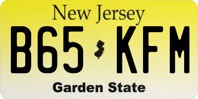 NJ license plate B65KFM