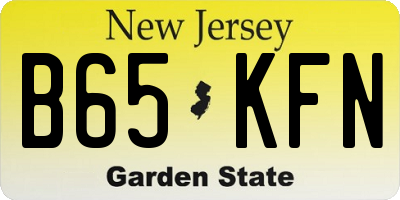 NJ license plate B65KFN