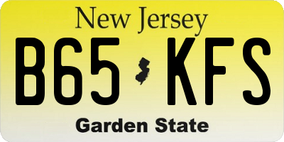 NJ license plate B65KFS