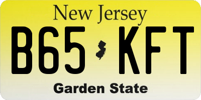 NJ license plate B65KFT