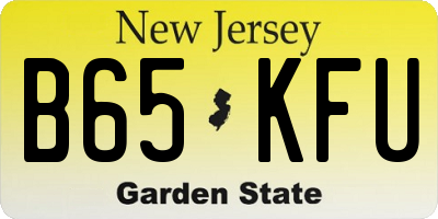 NJ license plate B65KFU
