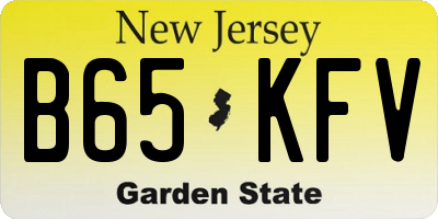 NJ license plate B65KFV