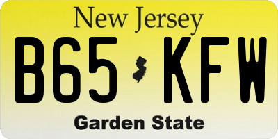 NJ license plate B65KFW