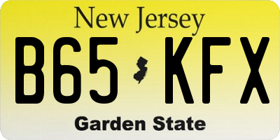 NJ license plate B65KFX