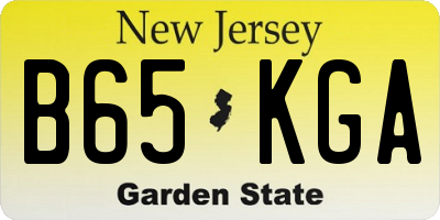 NJ license plate B65KGA