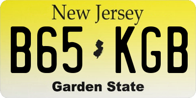 NJ license plate B65KGB