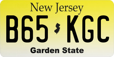 NJ license plate B65KGC