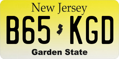 NJ license plate B65KGD