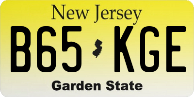 NJ license plate B65KGE