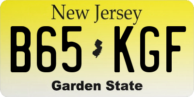 NJ license plate B65KGF