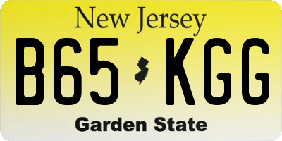 NJ license plate B65KGG
