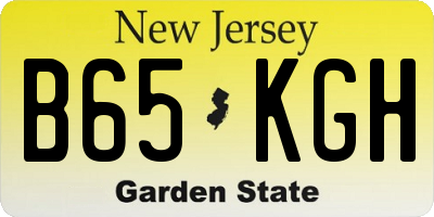 NJ license plate B65KGH