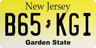 NJ license plate B65KGI