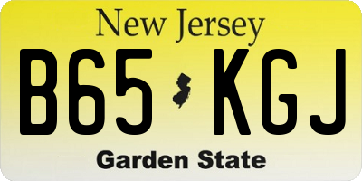 NJ license plate B65KGJ