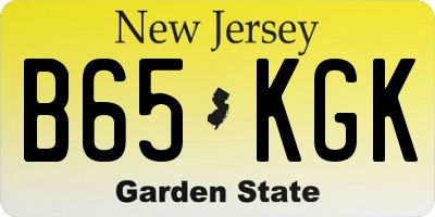 NJ license plate B65KGK
