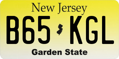 NJ license plate B65KGL