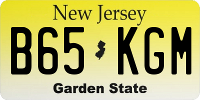 NJ license plate B65KGM