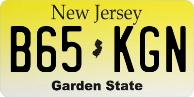 NJ license plate B65KGN