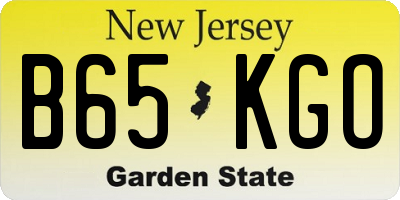 NJ license plate B65KGO